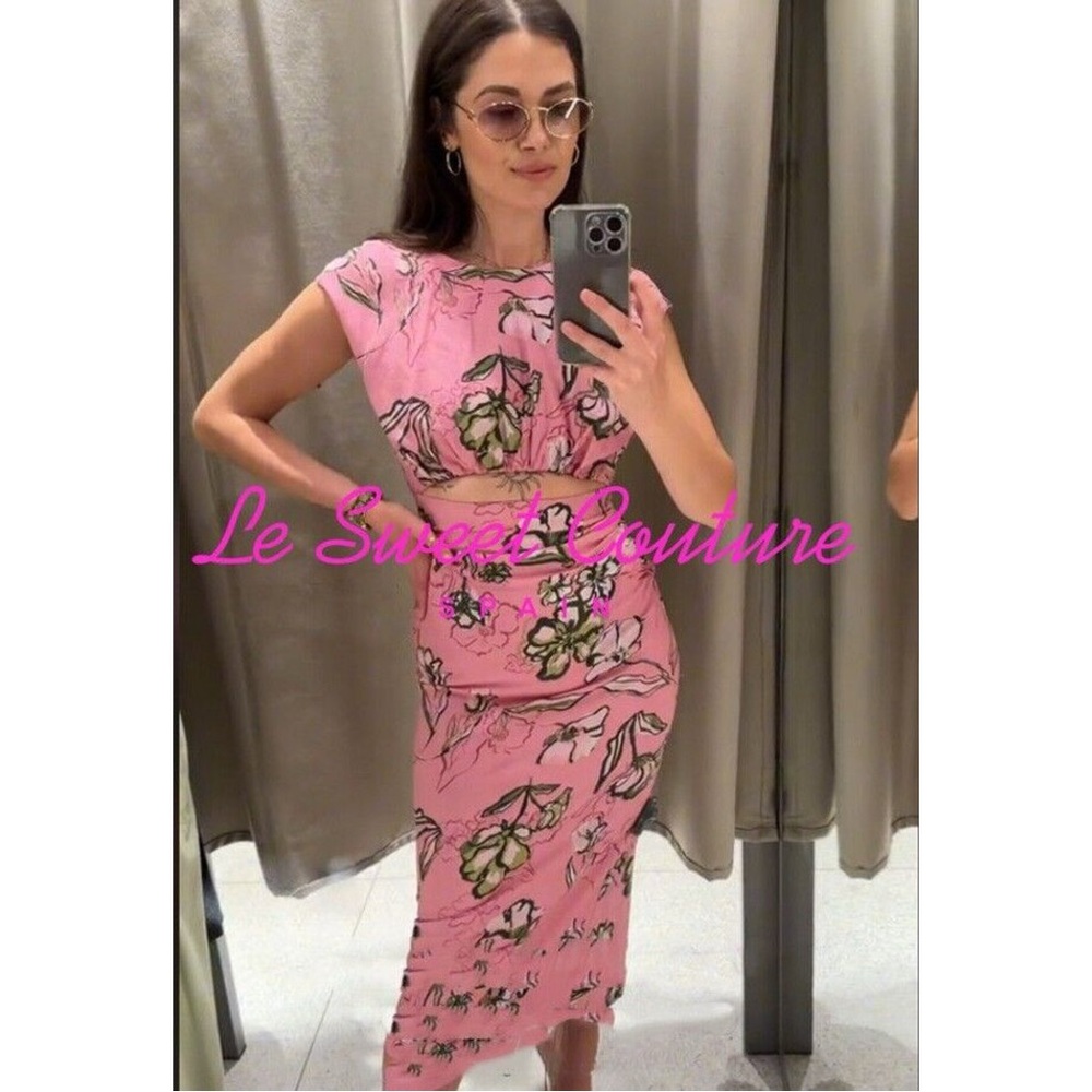 Size XS | Zara | 55% Linen Cut Out Dress - Picture 12 of 16